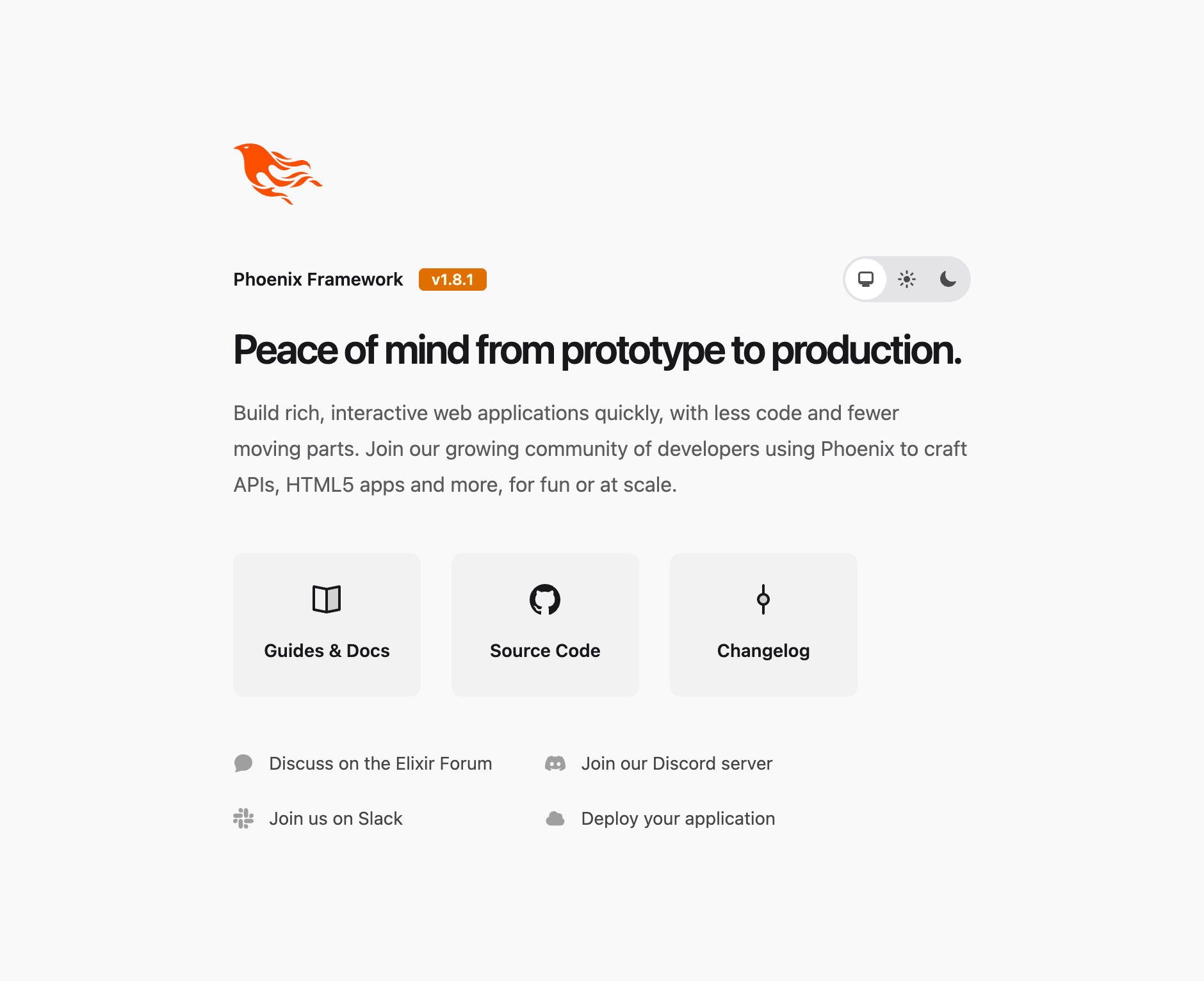 Phoenix Welcome Page
